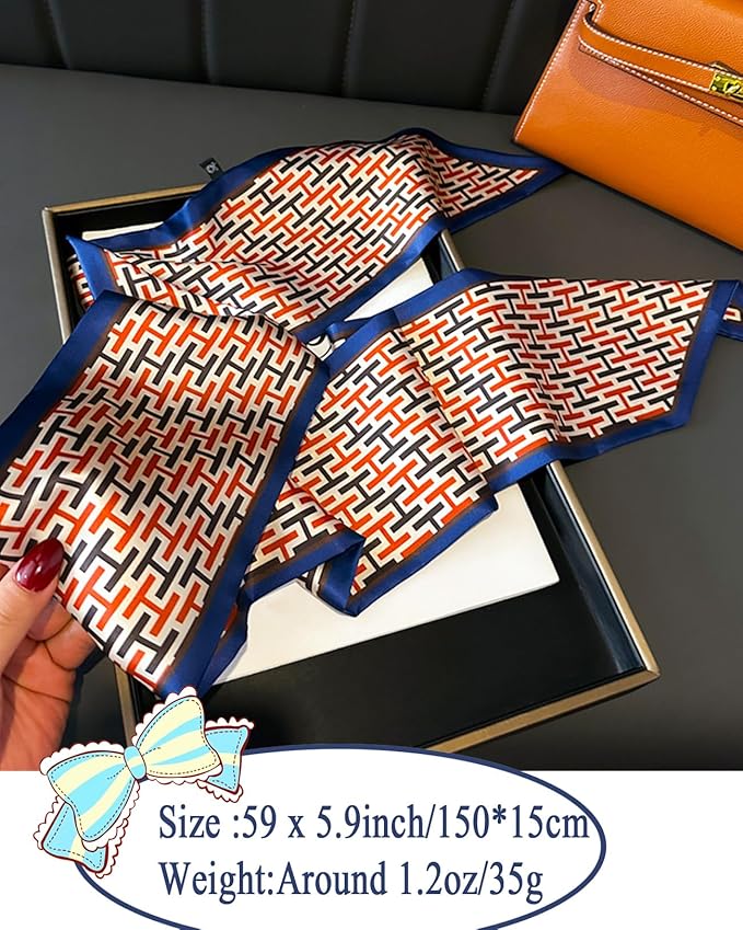 Purse Scarf For Handbags Head Scarves For Women's Hair Bags Scarfs Long Skinny Scarves Fashion Silky