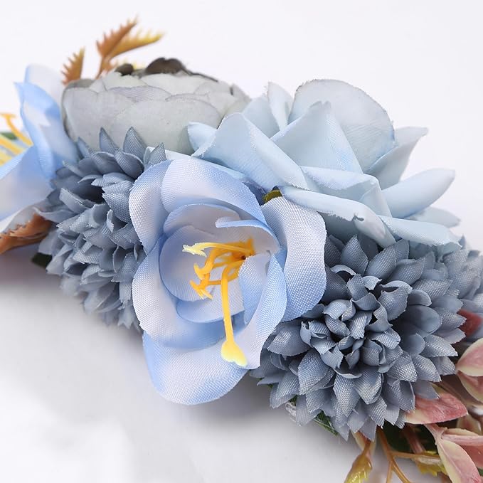 Flower Hair Clip for Women - Elegant Hair Accessory for Wedding, Party & Daily Wear (Aqua Blue)