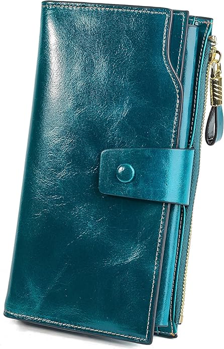 YALUXE Women's Genuine Leather Wallet RFID Blocking Multi Card Holder with Cell Phone Pocket Mothers Day Gifts