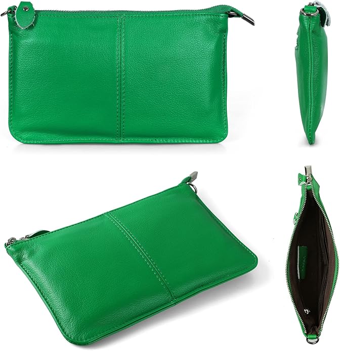 befen Genuine Leather Wristlet Clutch Wallet Purses Small Crossbody Bags for Women with RFID Blocking Card Slots