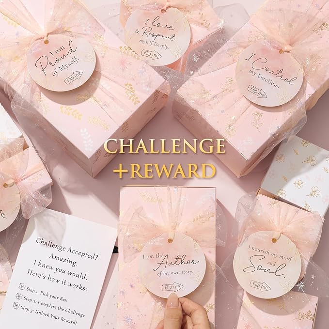 Valentines Gifts for Women & Teenage Girls, 10 Day Self Love Challenge to Unlock 10 Wrapped Spa Gift Baskets, Tween Teen Girl Trendy Stuff Bath Shower Sets Self Care Birthday Gifts Stocking Stuffers