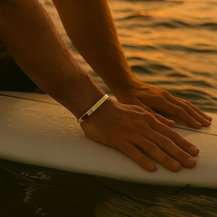 Forge & Foundry Men's Minimalist Titanium Cuff Bracelet | Versitile Unisize Waterproof | Design-Led Artisan Jewelry, from London | Ravick