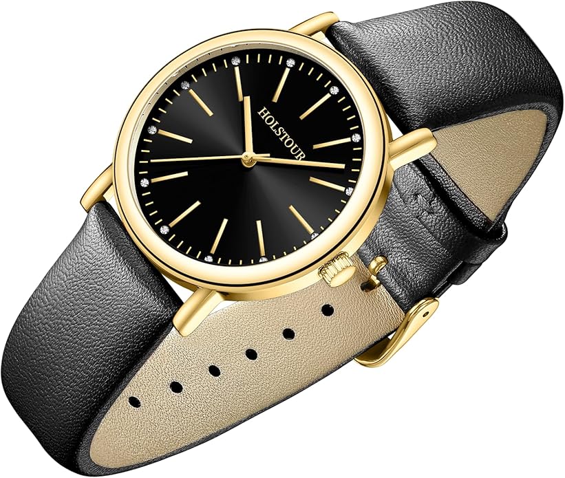 Watches for Women Crystal Accented Fashion Watch with Leather Band Gifts for Women