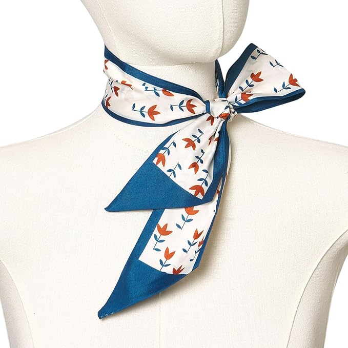 4 Pack Purse Scarf Handbags Skinny Twill Hair Scarves Narrow Neck Scarf Band Women Fashion Accessories Bag Charms