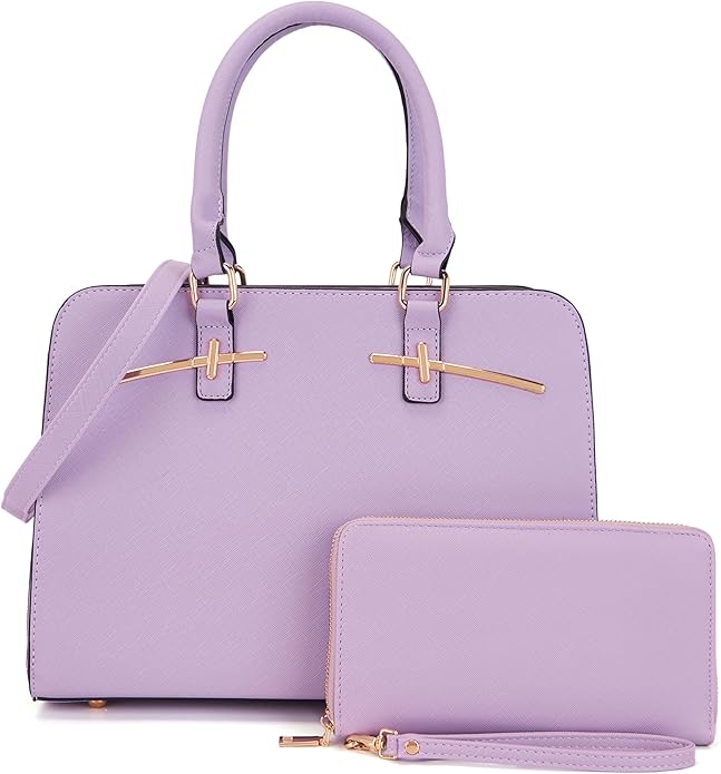 Purses for Women Handbag Wallet Tote Shoulder Hobo Bag Top Handle Satchel Purse Set 2pcs with 3 Compartments
