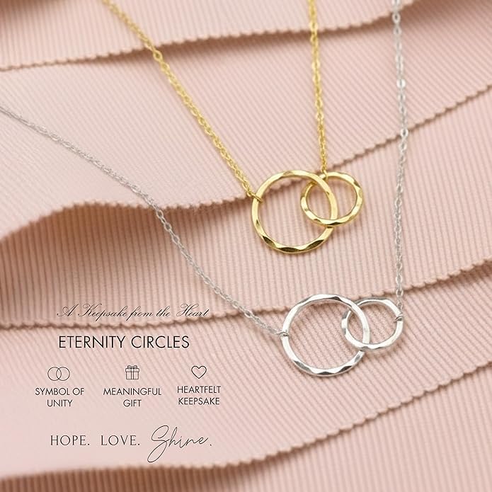 HOPE LOVE SHINE Mom Gift from Daughter - Sentimental, Meaningful Mother and Daughter Necklace, Jewelry, 14k Gold Plated Sterling Silver