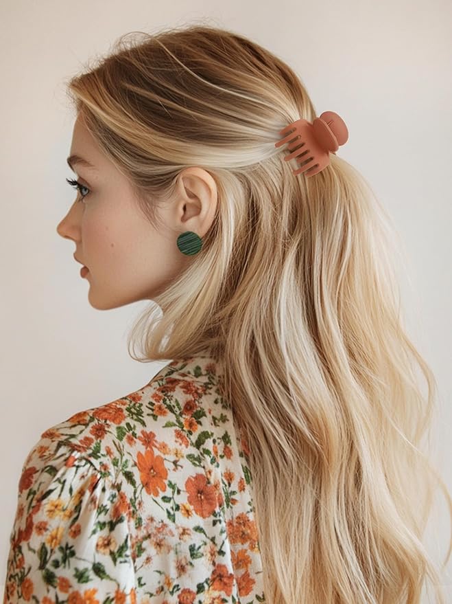 Small Hair Clips for Women Girls, 8 PCS 1.6 Inch Hair Claw Clips for Thin/Medium Thick Hair 4 Style Matte Hair Jaw Clips Non-Slip Tiny Hair Accessories