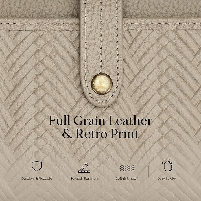 befen Leather Wristlet Wallet for Women Cell Phone Purse with Built in Wallet Vintage Leather Crossdody Bag Clutch Purse