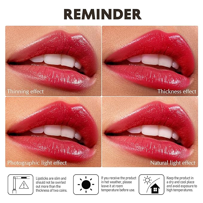 Red Lipstick for Women Hydrating Lipstick Glossy Moisture Lip Gloss Sheer-Medium Coverage, Long Lasting Lipsticks for Dry Lips, DM66 Berry