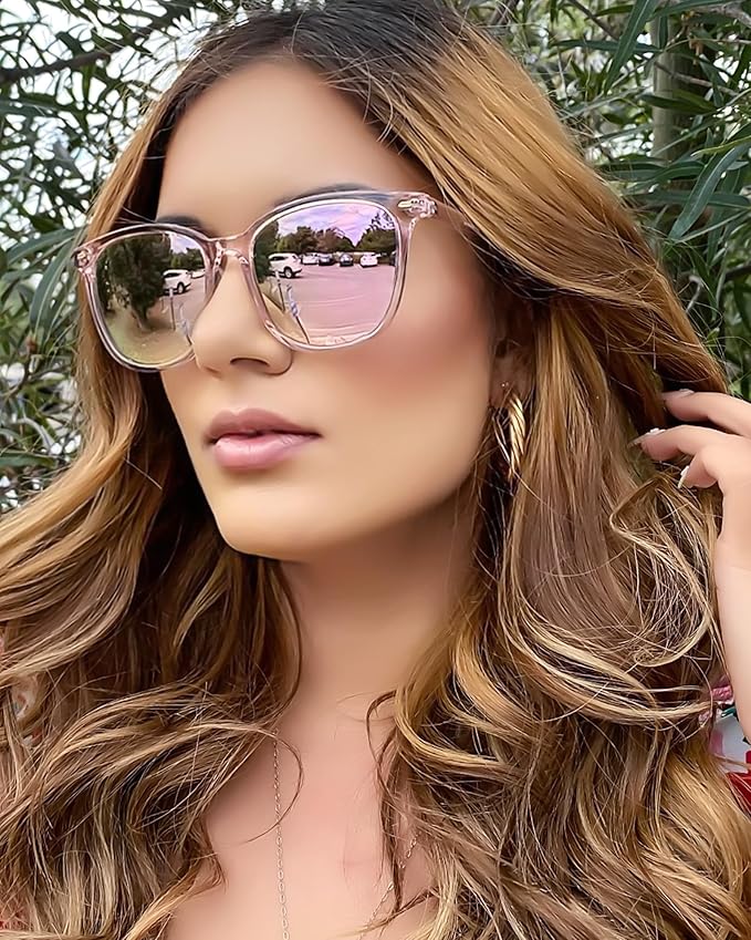 FIMILU 2 Packs Sunglasses for Women Polarized UV400 Protection Lens Big Frame Fashion Glasses Trendy Stylish Shade