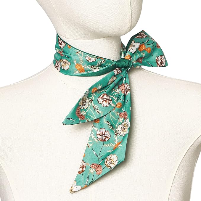 4 Pack Purse Scarf Handbags Skinny Twill Hair Scarves Narrow Neck Scarf Band Women Fashion Accessories Bag Charms