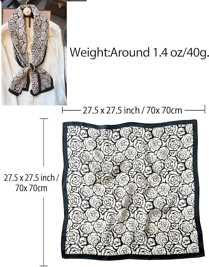 Dailyacc Hair Bandanas Scarf For Women Lightweight Fashion Neck Silk Satin Head Scarves For Sleeping Handbags Scarf