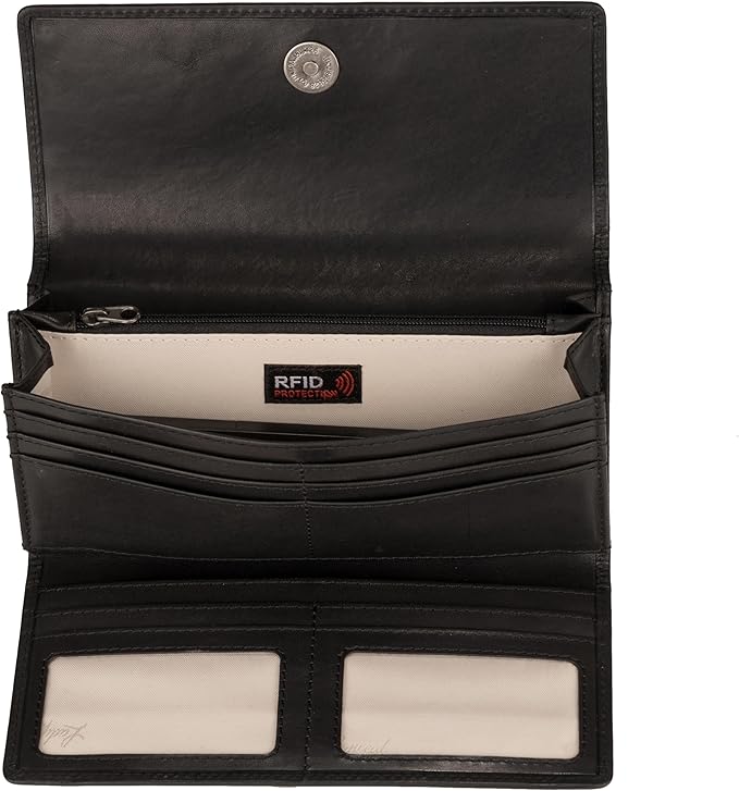 Lady Conceal Hope RFID Leather Laced Wallet (Black)