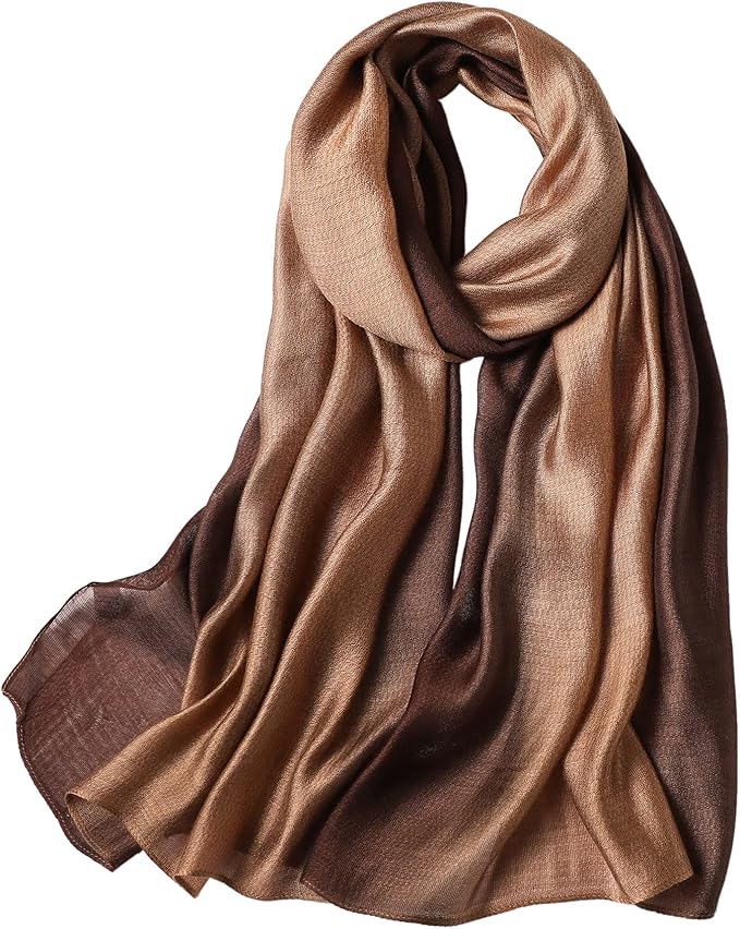 WINCESS.YU Women Gradient Scarf Long Shawls and Wraps Fashion Plain Pashmina Formal Scarf