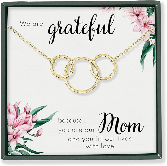 HOPE LOVE SHINE Mom Gift from Daughter - Sentimental, Meaningful Mother and Daughter Necklace, Jewelry, 14k Gold Plated Sterling Silver