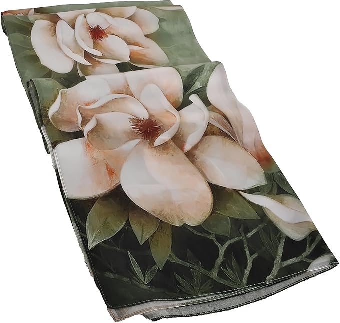 100% Mulberry Silk Scarf for Women Neck Oblong Headscarves Long Floral Print Lightweight Silk Wraps Shawls 67"*20"