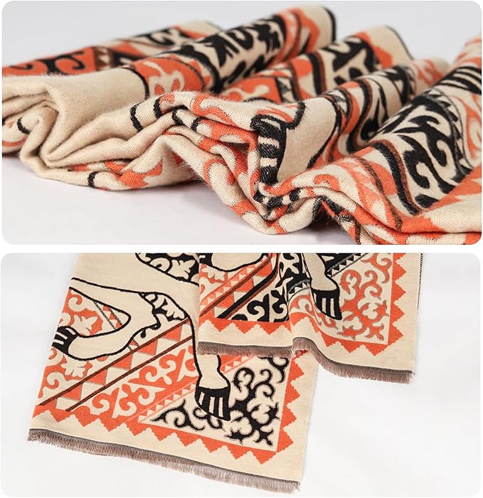 EXTREE Scarfs for Women Pashmina Silky Shawl Wrap for Evening Dressing Blanket Open Front Poncho Cape