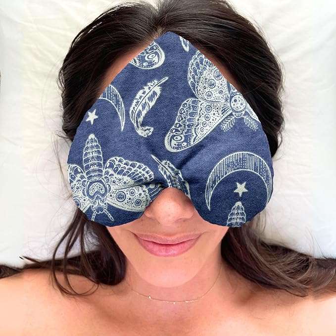 Weighted Heart Eye Pillow with Organic Lavender & Flaxseed – Relaxation Gift for Women, Meditation Tool, Mindful Rest, Cooling Eye Mask, Wellness Self-Care Kit