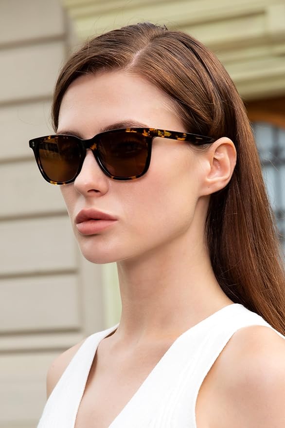 CARFIA Polarized Sunglasses for Women: Acetate, Small/Medium Size, UV400 Anti Glare CA5354