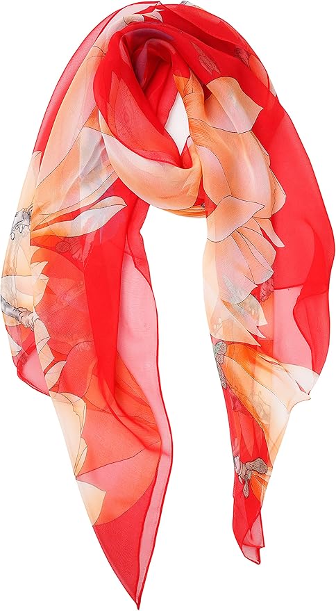 YOUR SMILE Ladies/Women's Lightweight Floral Print/Solid Color mixture Shawl Scarf For Spring Summer season