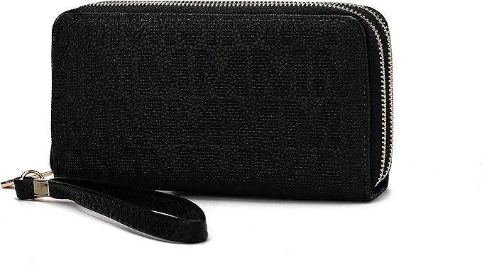 MKF Collection Wristlet Wallet for Women, Small Vegan Leather Credit Card Holder with Zipper Coin Pocket Wallet Purse Handbag By Mia K