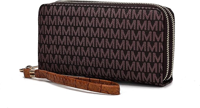MKF Collection Wristlet Wallet for Women, Small Vegan Leather Credit Card Holder with Zipper Coin Pocket Wallet Purse Handbag By Mia K