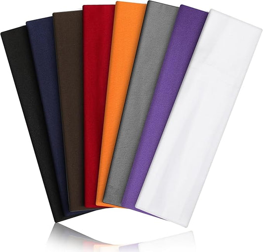 8PCS Summer-Exclusive Non Slip Sports Elastic Soft Running Fashion Headbands Absorb Sweat for Women & Men Working Out, Travel