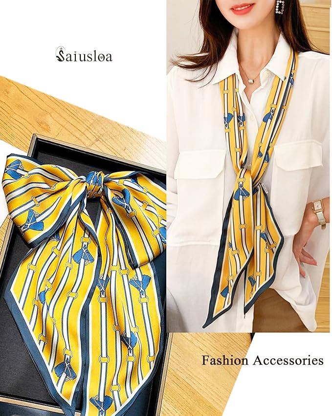 Purse Scarf For Handbags Head Scarves For Women's Hair Bags Scarfs Long Skinny Scarves Fashion Silky