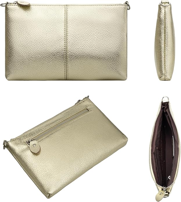 befen Genuine Leather Wristlet Clutch Wallet Purses Small Crossbody Bags for Women with RFID Blocking Card Slots