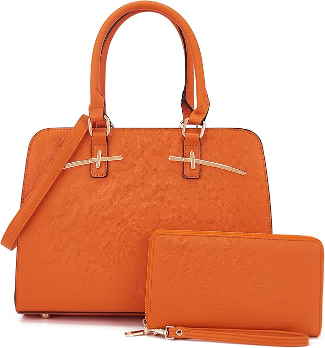 Purses for Women Handbag Wallet Tote Shoulder Hobo Bag Top Handle Satchel Purse Set 2pcs with 3 Compartments