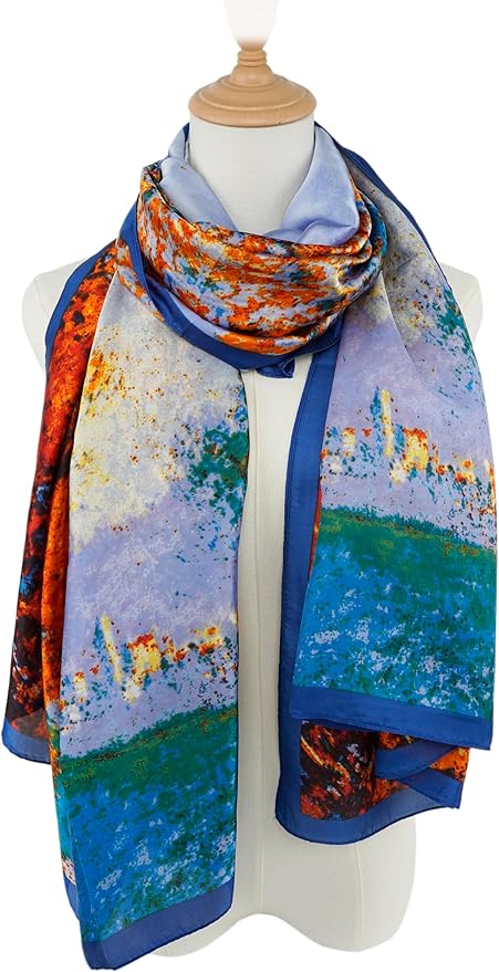 YOUR SMILE Large Mulberry Silk Feeling Long Stain Scarf Lightweight Sunscreen Shawls Wraps for Women