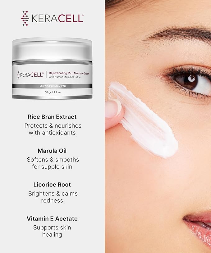 Moisturizer Face Cream – Rejuvenating Rich Moisture Cream with Human Stem Cell Technology for Dry, Mature Skin – Face Moisturizer for Women & Men with Plant-Based Retinol Alternative - 1.7 oz