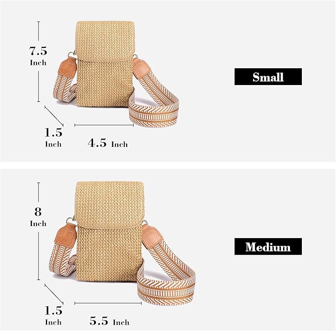 MINICAT Straw Small Summer Purses for Women Crossbody Purse Beach Bags for Everyday Cruise Travel Vacation Essentials | Straw, Small, Summer, for Everyday, Cruise, Travel, Vacation, Essentials