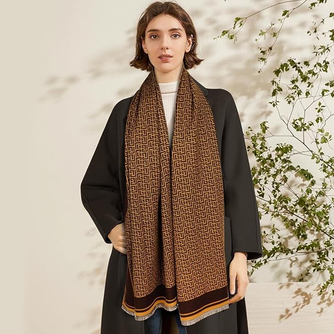 EXTREE Scarfs for Women Pashmina Silky Shawl Wrap for Evening Dressing Blanket Open Front Poncho Cape