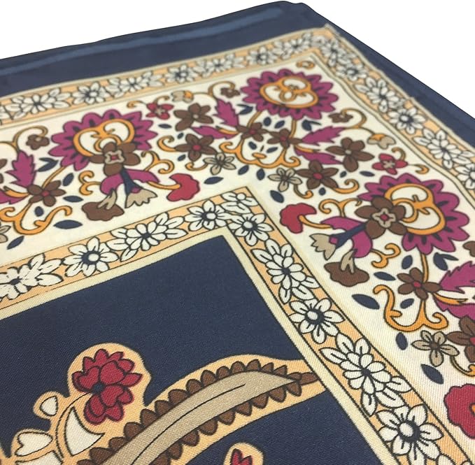 YOUR SMILE Silk Like Scarf Women's Fashion Pattern Large Square Satin Headscarf Headdress