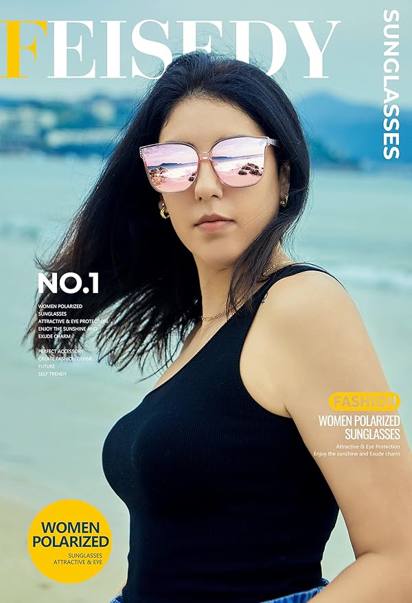 FEISEDY Oversized Polarized Sunglasses - UV400 Protection, Square Fashion Sun Glasses for Outdoor & Daily B2600