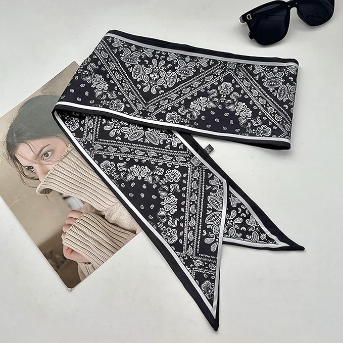 Hair Scarf for Women Silky Satin Headscarf Neck Scarves for Handbag Accessory