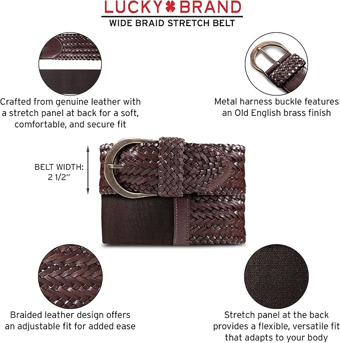Lucky Brand Women's Fashion Leather Belt | Stylish | Trend | Classic | Modern | Jean | Pant | Skirt | Dress