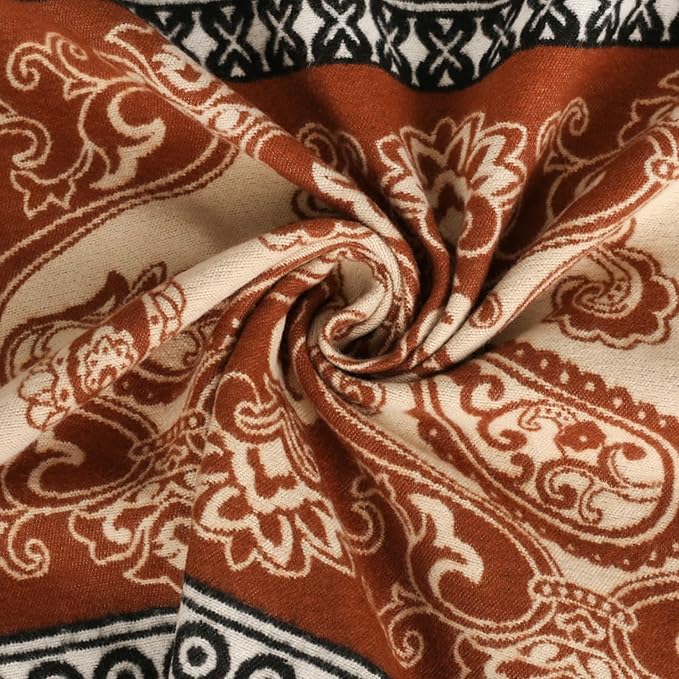 EXTREE Scarfs for Women Pashmina Silky Shawl Wrap for Evening Dressing Blanket Open Front Poncho Cape