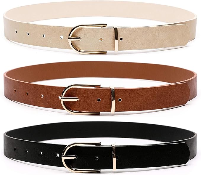 Earnda Women's Faux Leather Chic Belt for Ladies Jeans