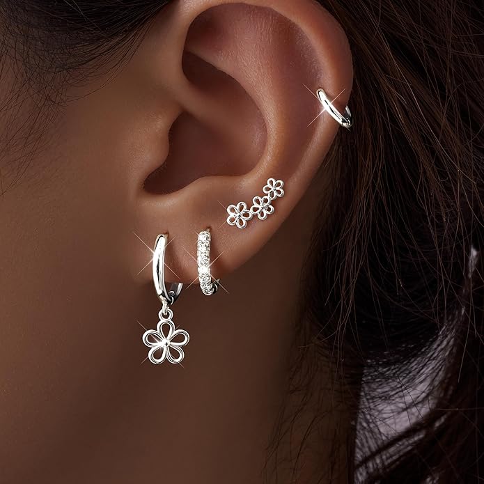 Small Gold Huggie Hoop Earrings Set for Women Men Hypoallergenic 14K Plated Stack Cartilage Earrings, Multiple Piercing Lightweight Mini Thin Cute Dainty Trendy Jewelry Set Christmas Gifts for Women