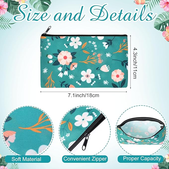 Reginary 20 Pieces Cosmetic Bag for Women, Roomy Makeup Bags with Zipper Toiletry Bag Pouch Travel Accessory Organizer Gifts, 7 x 4.3 Inches