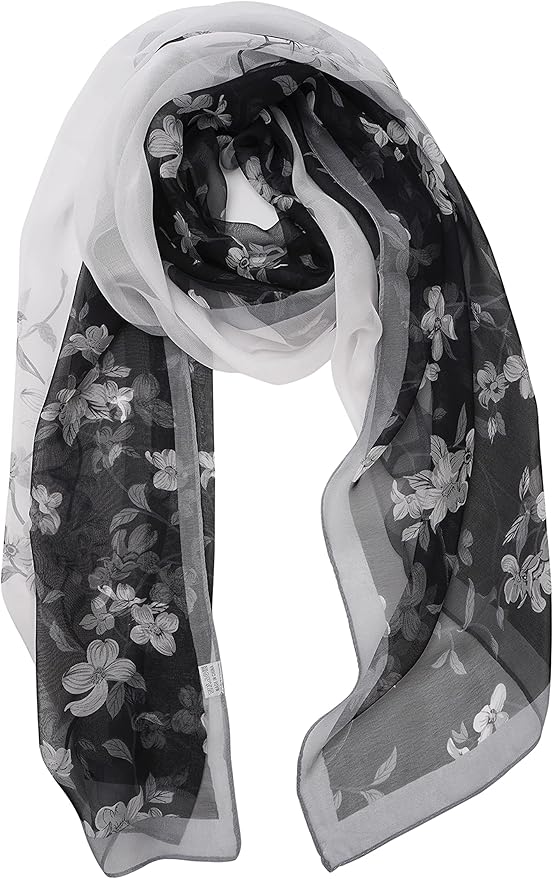 YOUR SMILE Ladies/Women's Lightweight Floral Print/Solid Color mixture Shawl Scarf For Spring Summer season