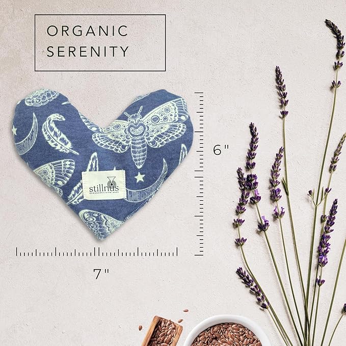Weighted Heart Eye Pillow with Organic Lavender & Flaxseed – Relaxation Gift for Women, Meditation Tool, Mindful Rest, Cooling Eye Mask, Wellness Self-Care Kit