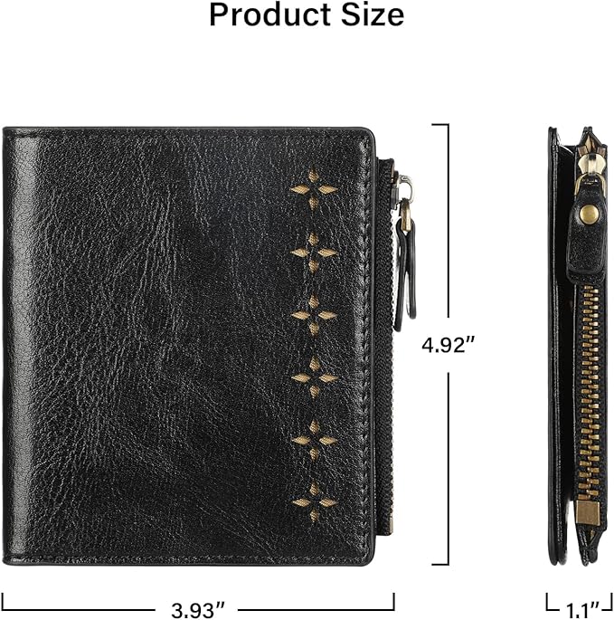 Lavemi Ultra Thin Small Compact Leather Womens Girls Wallets RFID Blocking Credit Card Holder for Women