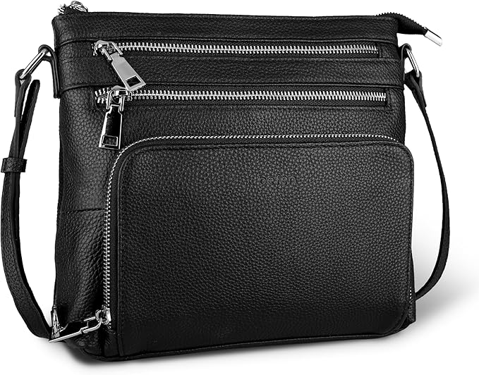 befen Genuine Leather Crossbody Bags for Women, Medium Anti-Theft Shoulder Purse with Built in RFID Wallet for Travel