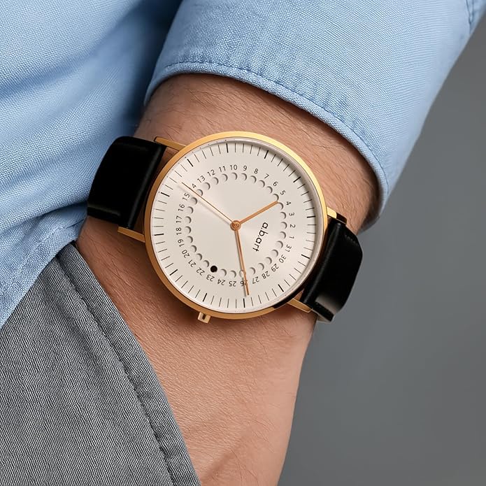 a.b.art Men's Quartz Watch, Swiss Parts Ronda Movement, Sapphire Crystal, Milanese Mesh Band, Ultra-Thin Design, 41mm Black Dial,Minimalist Bauhaus Style