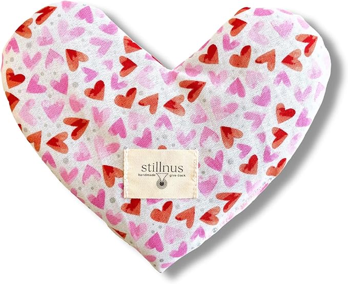 Weighted Heart Eye Pillow with Organic Lavender & Flaxseed – Relaxation Gift for Women, Meditation Tool, Mindful Rest, Cooling Eye Mask, Wellness Self-Care Kit