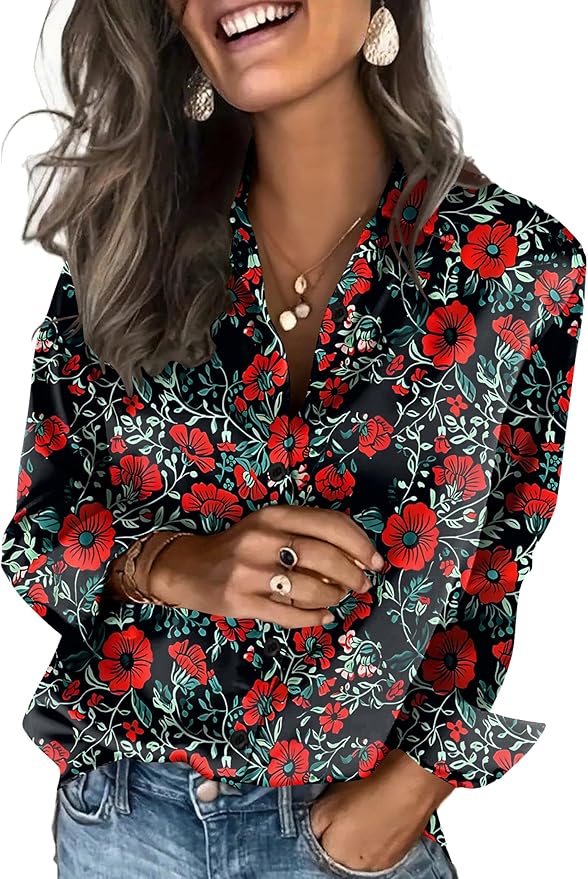 Zeagoo Satin Blouses for Women Silk Button Down Shirts Long Sleeve Business Casual Tops