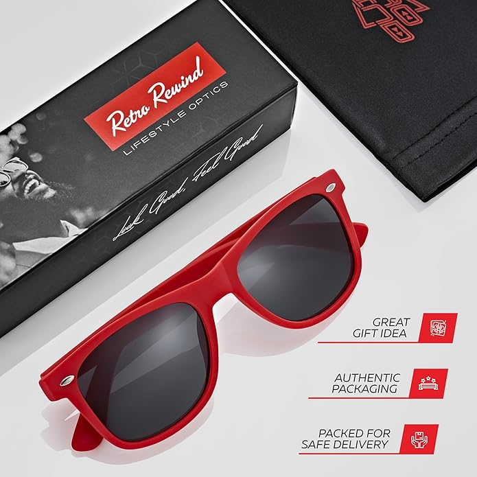Retro Rewind Polarized Sunglasses for Men and Women - UV Protection Classic Sun Glasses